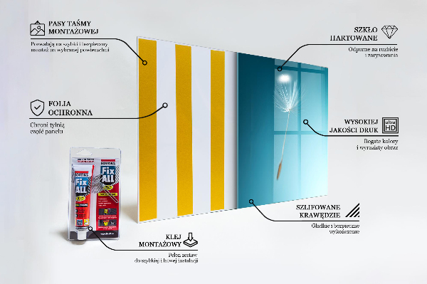 Spatscherm keuken glas Paardenbloem in de wind
