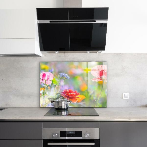 Foto achterwand keuken Zomerse klaprozenweide