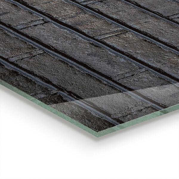 Spatscherm keuken glas Zwarte baksteenbeton