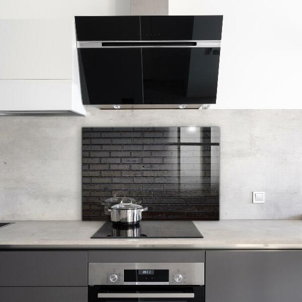 Spatscherm keuken glas Zwarte baksteenbeton
