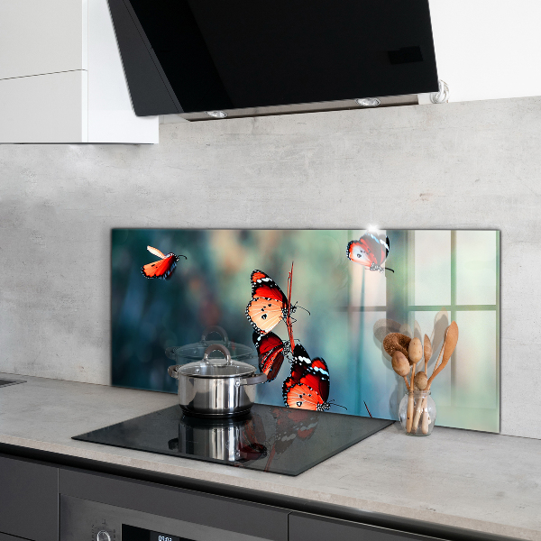 Spatscherm keuken glas Kwetsbare vlinder in de wind