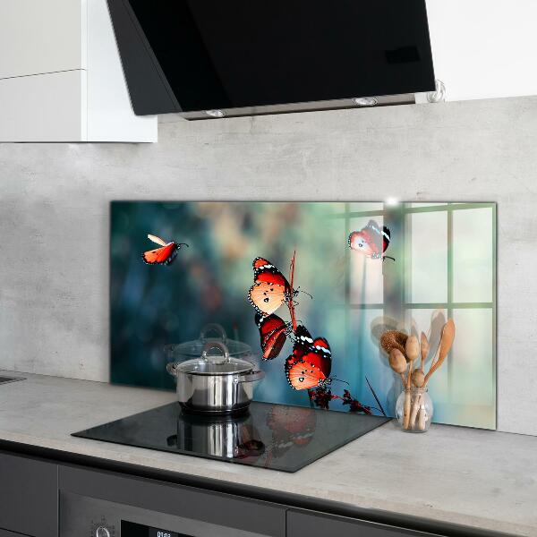 Spatscherm keuken glas Kwetsbare vlinder in de wind