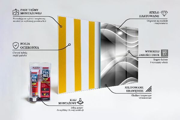 Spatscherm keuken glas Grijze golf abstractie energie