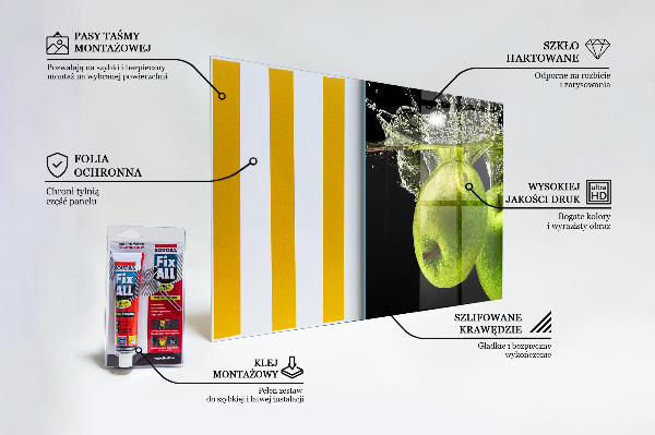 Spatplaat keuken Groene appels in water