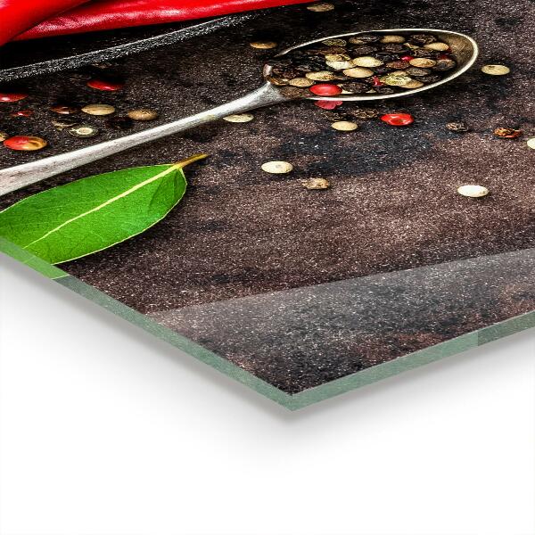 Spatscherm keuken glas Koken met hete pepers