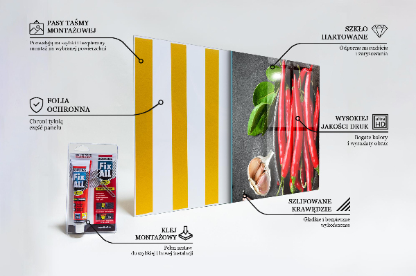 Spatscherm keuken glas Koken met hete pepers
