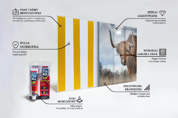 Keuken achterwand glas Hoogland Boho-koe