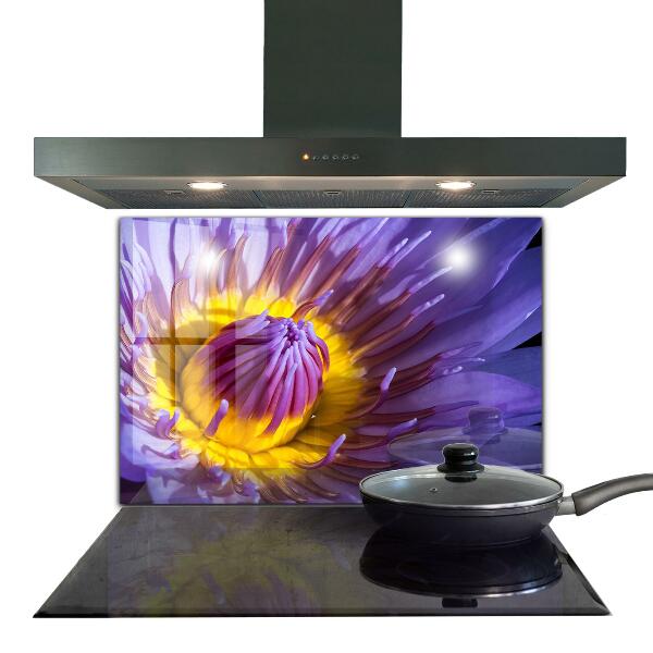Spatscherm keuken glas Details van de paarse bloem