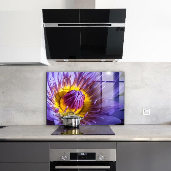 Spatscherm keuken glas Details van de paarse bloem