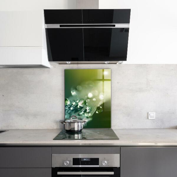 Achterwand keuken Dauw op groene bladeren