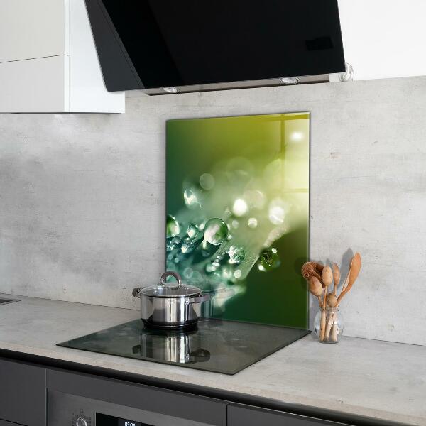 Achterwand keuken Dauw op groene bladeren