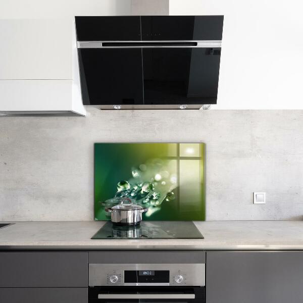 Achterwand keuken Dauw op groene bladeren