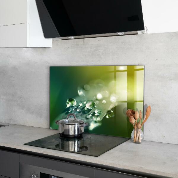 Achterwand keuken Dauw op groene bladeren