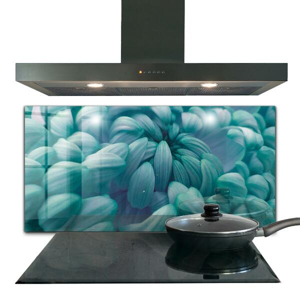 Spatscherm keuken glas Blauwe chrysant