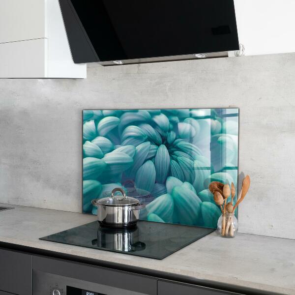 Spatscherm keuken glas Blauwe chrysant