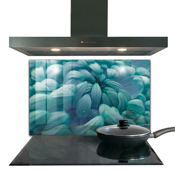 Spatscherm keuken glas Blauwe chrysant