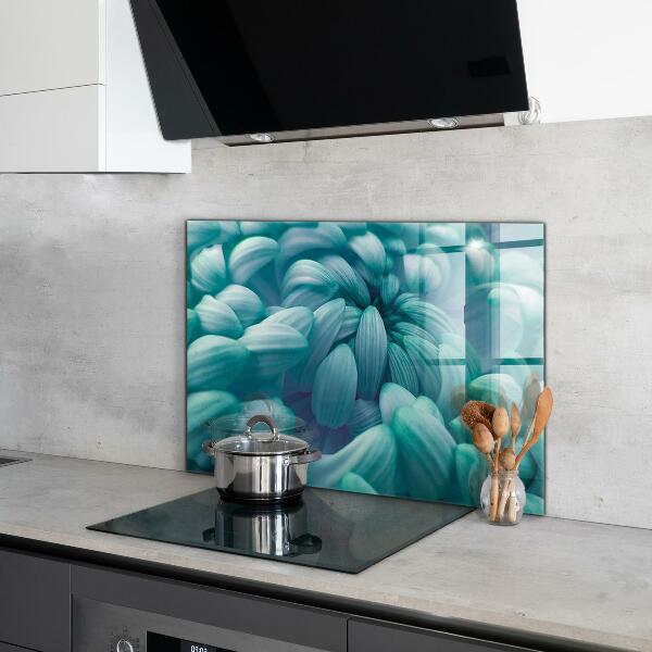 Spatscherm keuken glas Blauwe chrysant