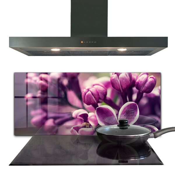 Spatscherm keuken glas Roze lelies, natuurlijke schoonheid