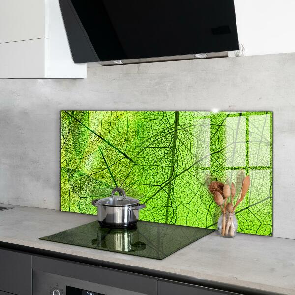 Keuken achterwand glas Groene bladtextuur
