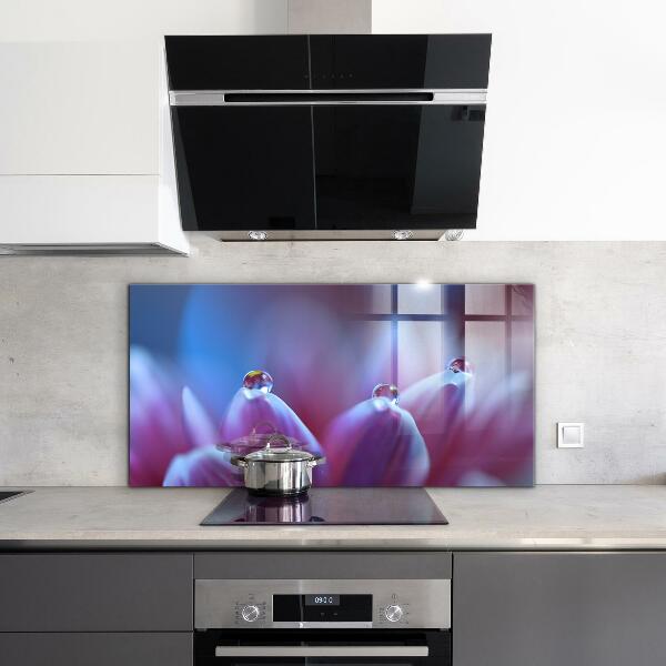 Foto achterwand keuken Dauwdruppels Paarse Bloem