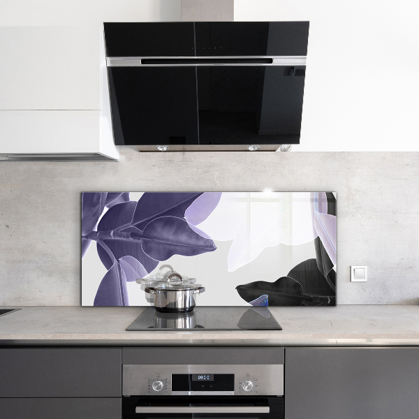 Spatscherm keuken glas Illustratie van exotische bladeren