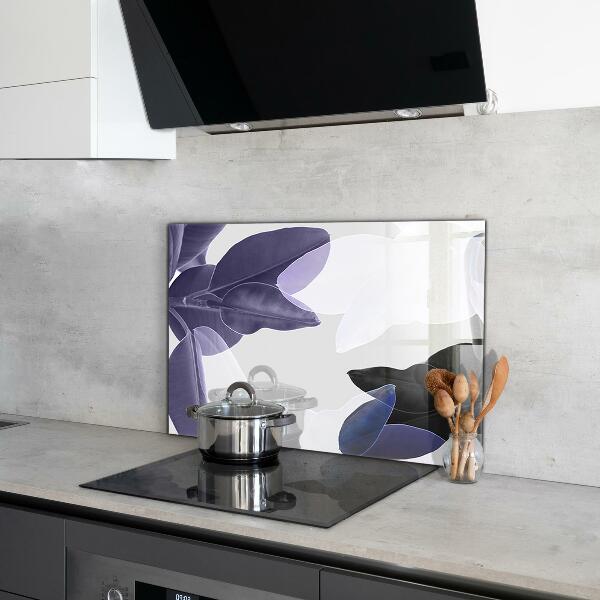 Spatscherm keuken glas Illustratie van exotische bladeren