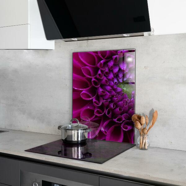 Keuken achterwand glas Details van de paarse bloem