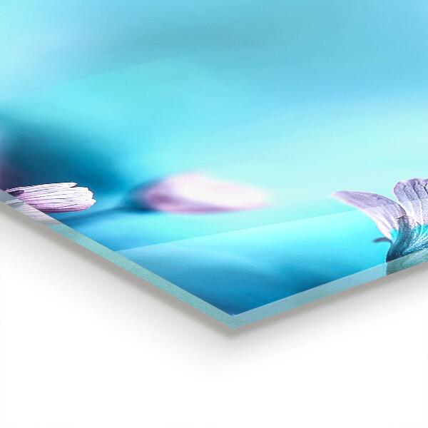 Keuken achterwand glas Bloemen achter de ochtendmist