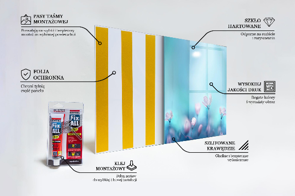 Keuken achterwand glas Bloemen achter de ochtendmist