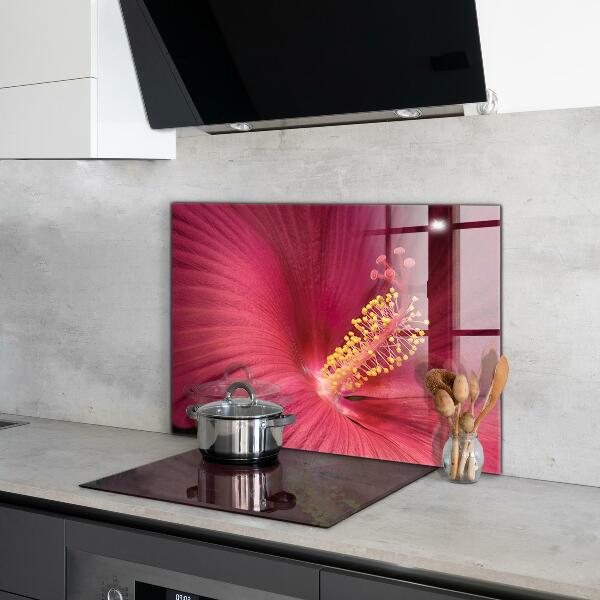 Spatscherm keuken glas Roze hibiscus