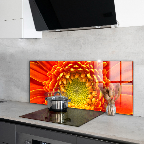 Spatplaat keuken Oranje Gerbera Bloem