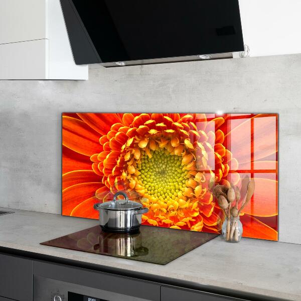 Spatplaat keuken Oranje Gerbera Bloem