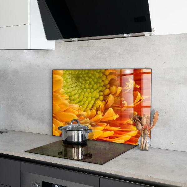 Spatscherm keuken glas Gerbera bloem oranje