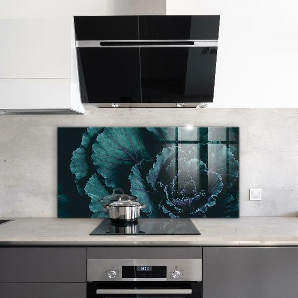 Spatscherm keuken glas Donkergroene koolbladeren