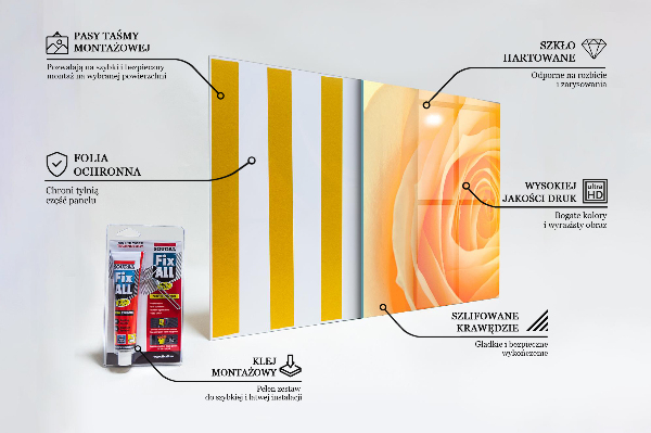 Achterwand keuken Gele roos