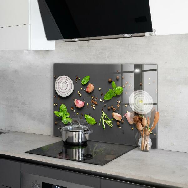 Spatscherm keuken glas Kruiden Italiaanse keuken