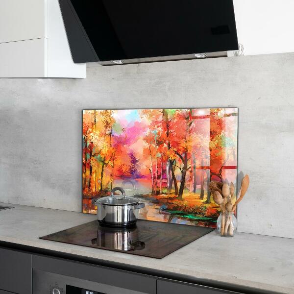 Foto achterwand keuken Herfstbomen in het park