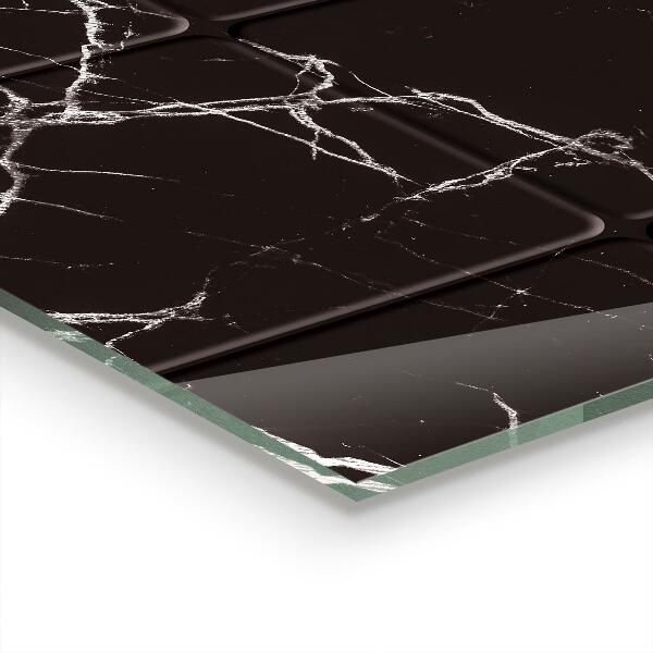 Spatscherm keuken glas Zwarte marmertextuur