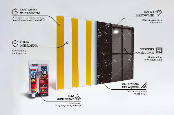 Spatscherm keuken glas Zwarte marmertextuur