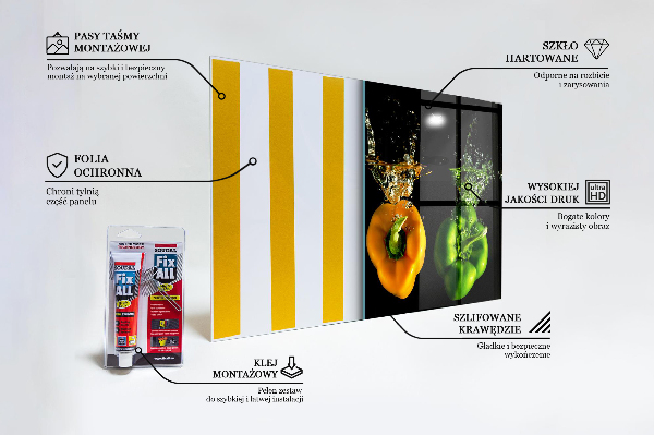 Keuken achterwand glas Kleurrijke paprika's onder water