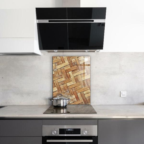 Spatscherm keuken glas Gevlochten bamboe rotan Azië