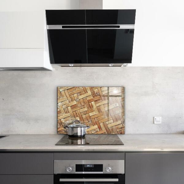 Spatscherm keuken glas Gevlochten bamboe rotan Azië