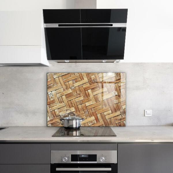 Spatscherm keuken glas Gevlochten bamboe rotan Azië