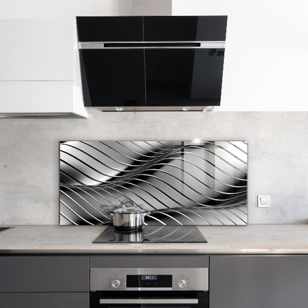 Spatscherm keuken glas Abstracte metaalgolven