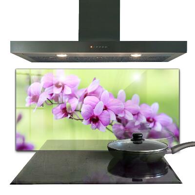 Keuken achterwand glas Paarse orchidee