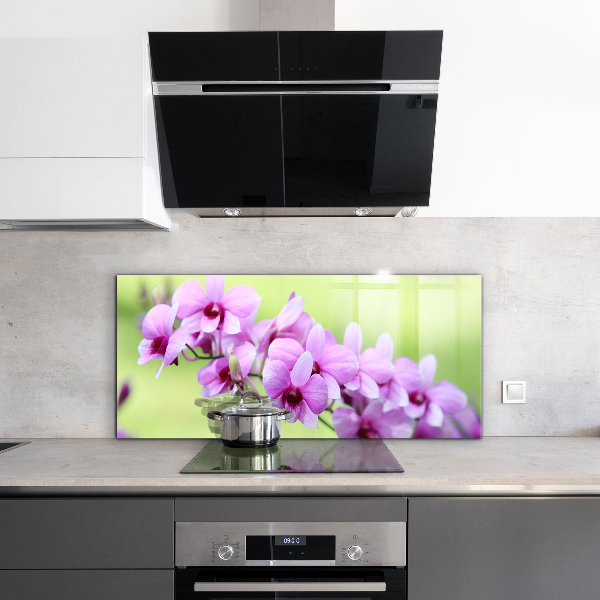 Keuken achterwand glas Paarse orchidee
