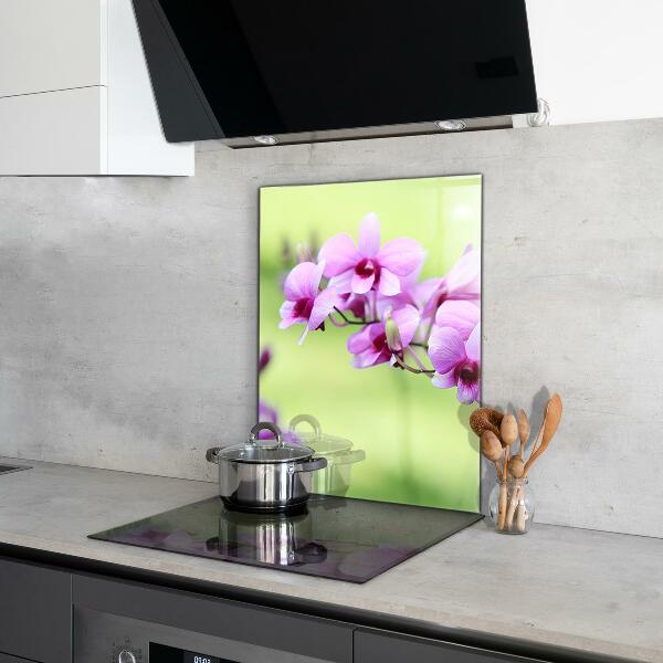 Keuken achterwand glas Paarse orchidee