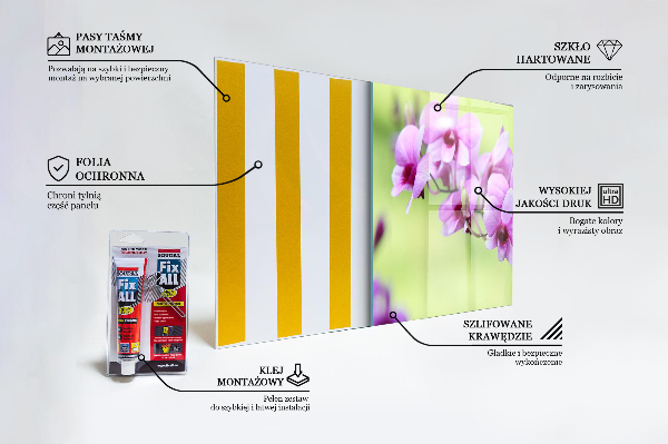 Keuken achterwand glas Paarse orchidee