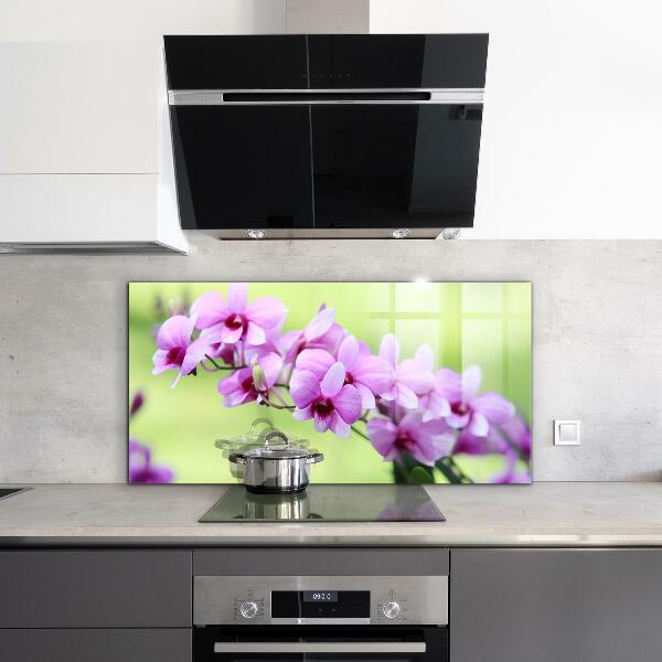 Keuken achterwand glas Paarse orchidee