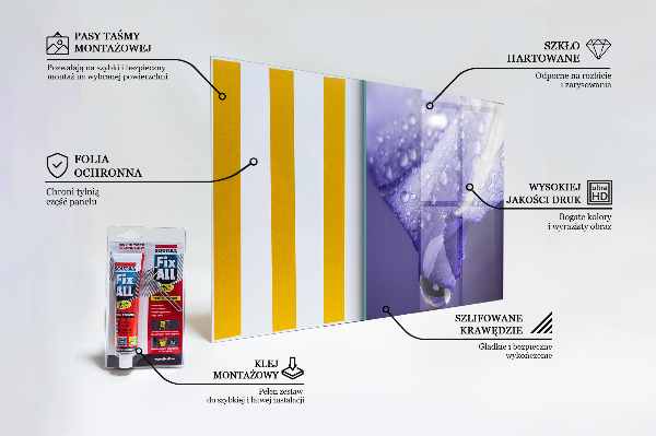 Spatscherm keuken glas Paarse bloemblaadjes